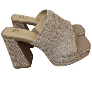 BC Footwear by Seychelles Women’s Size 9 Platform Heels 4.35" Woven Raffia Block